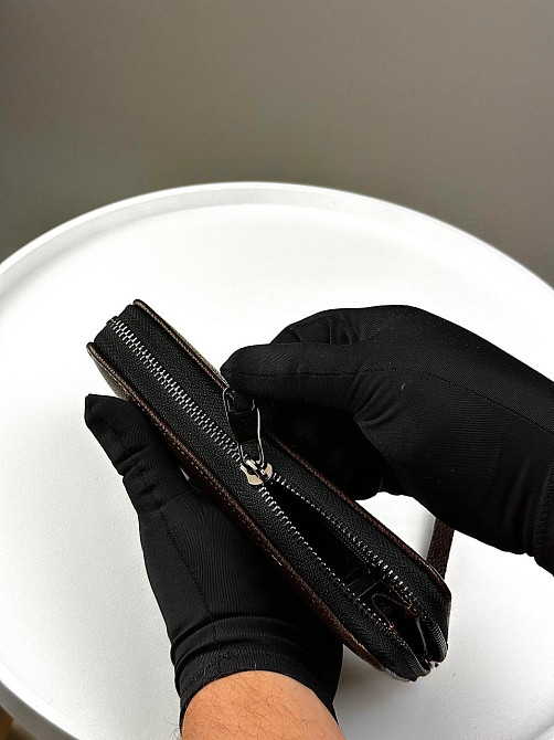 Шкіряний клатч-гаманець із натуральної зернистої шкіри SV003 (Коричневий) Суми - фото 5