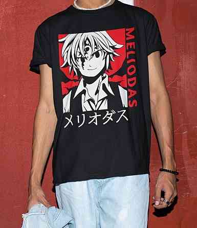 Футболка мужская аниме Нанатсу Но Таизаи Севен оверсайз (S/M/L) Черний AnimeJ0944 Днепр