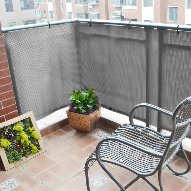 Сітка ширма для балкона 110 г/м² (0.9 х 4 м) Сірий Вінниця - фото 4
