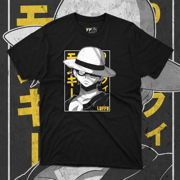 Футболка для підлітка хлопчика з принтом Ван Пис Luffy Black Розмір 160 Anime10191 Дніпро - фото 1