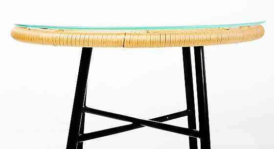 Садовий стіл Mayan Скло Ротанг Латте Київ