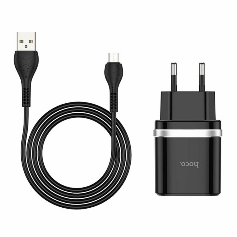 Мережевий зарядний пристрій HOCO C12Q Smart QC3.0 charger set(Micro) 18W Black Київ - фото 3