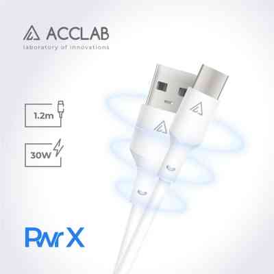 Дата кабель USB 2.0 AM to Type-C 1.2m PwrX 30W ACCLAB (1283126559532) Винница