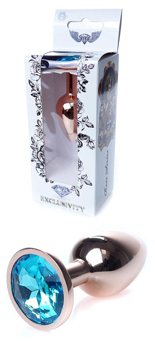 Анальная пробка Boss Series - Jewellery Red Gold PLUG Light Blue S, BS6400113 Sex Aura Киев - изображение 1