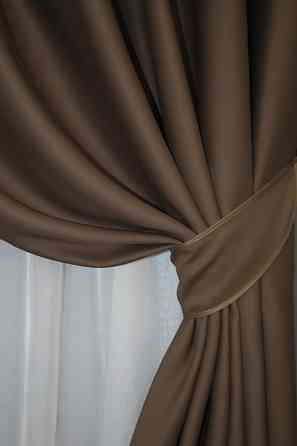 Комплект штор на люверсах VR-Textil Bagema Rvs № 1238ш Шоколадний 150х250 см 2 шт (37-0024) Київ
