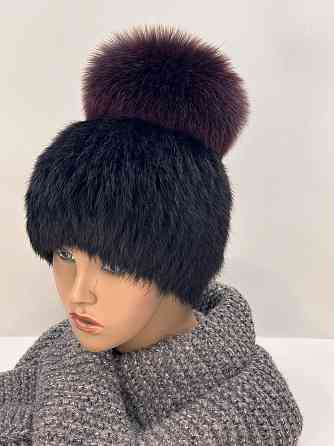 Шапка женская меховая фонарик Эльвира Бордовый Харьков