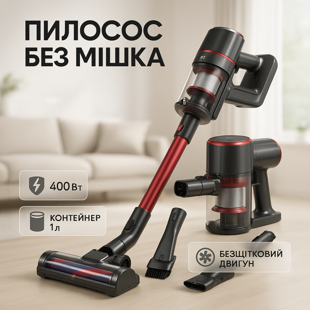 Ручные вертикальные пылесосы VILGRAND VVC0401BС 400 Вт, Вертикальный циклонный пылесос FE-14 Львов - изображение 13