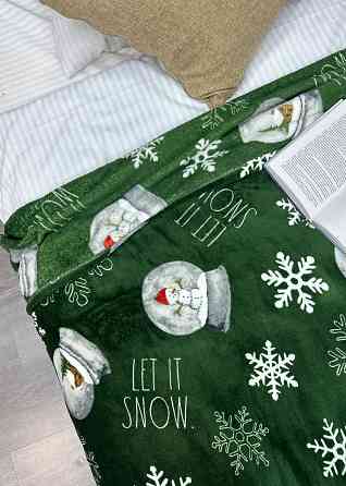 Плед-покривало Decorator WellSoft 200х220 см з різдвяним принтом Зелений (87-170) Київ