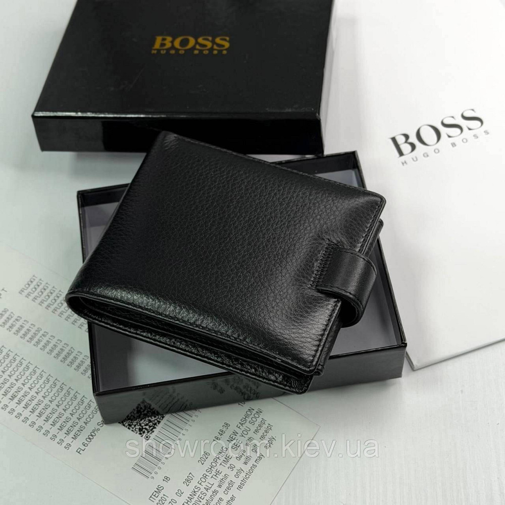 Великий шкіряний гаманець на застібці з монетницею Boss (6604) Київ - фото 3