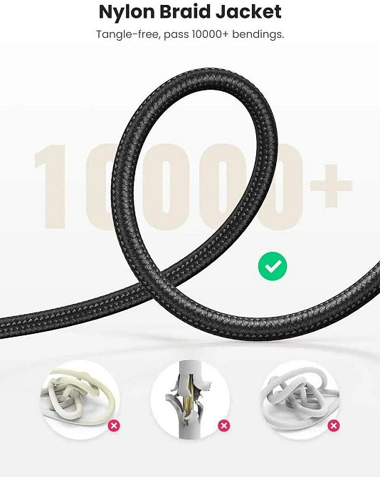 Аудіо кабель UGREEN AV112 3.5 мм "тато" - 3.5 мм "тато" Cable Gold Plated Metal Case with Braid 1m UGR-50361 Одеса - фото 7