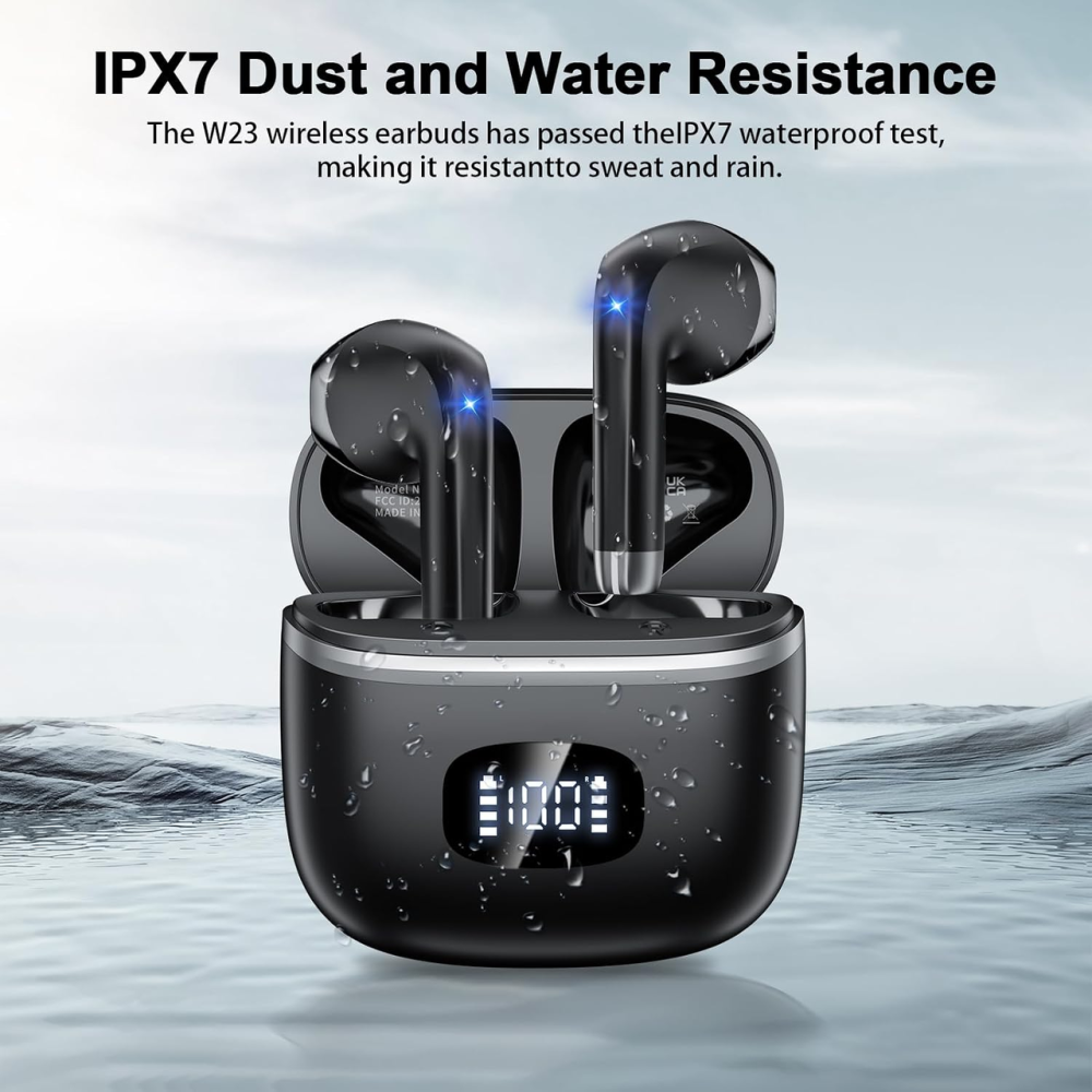 Беспроводные наушники POMUIC W23 Bluetooth 5.3, HiFi стерео, 4 микрофона ENC, IPX7, до 40 часов, USB-C Киев - изображение 8