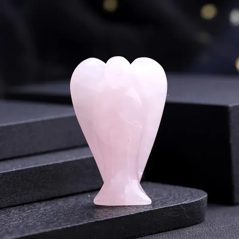 Ангел из натурального розового кварца 4,2 см – резная фигурка Киев - изображение 1