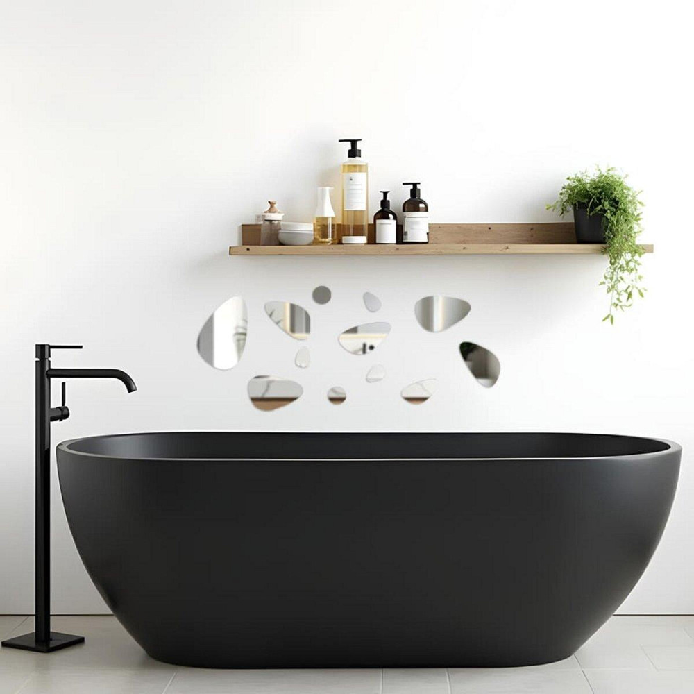 Дзеркальний декор акриловий самоклеючий Камінці срібло, 12шт (D) SW-00002496 Дніпро - фото 6