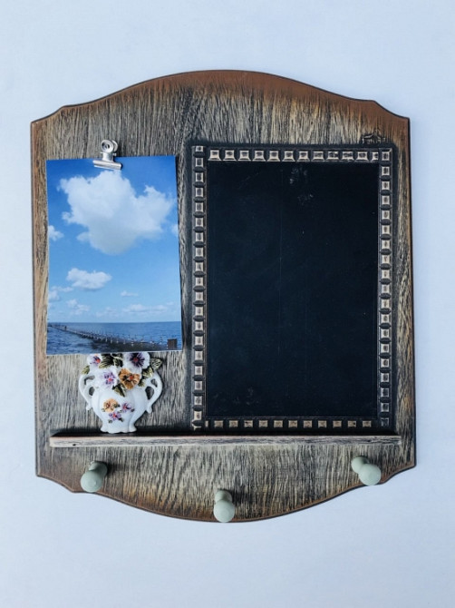 Настінна ключниця з дошкою для нотаток і затискачем під фото Вінниця - фото 1