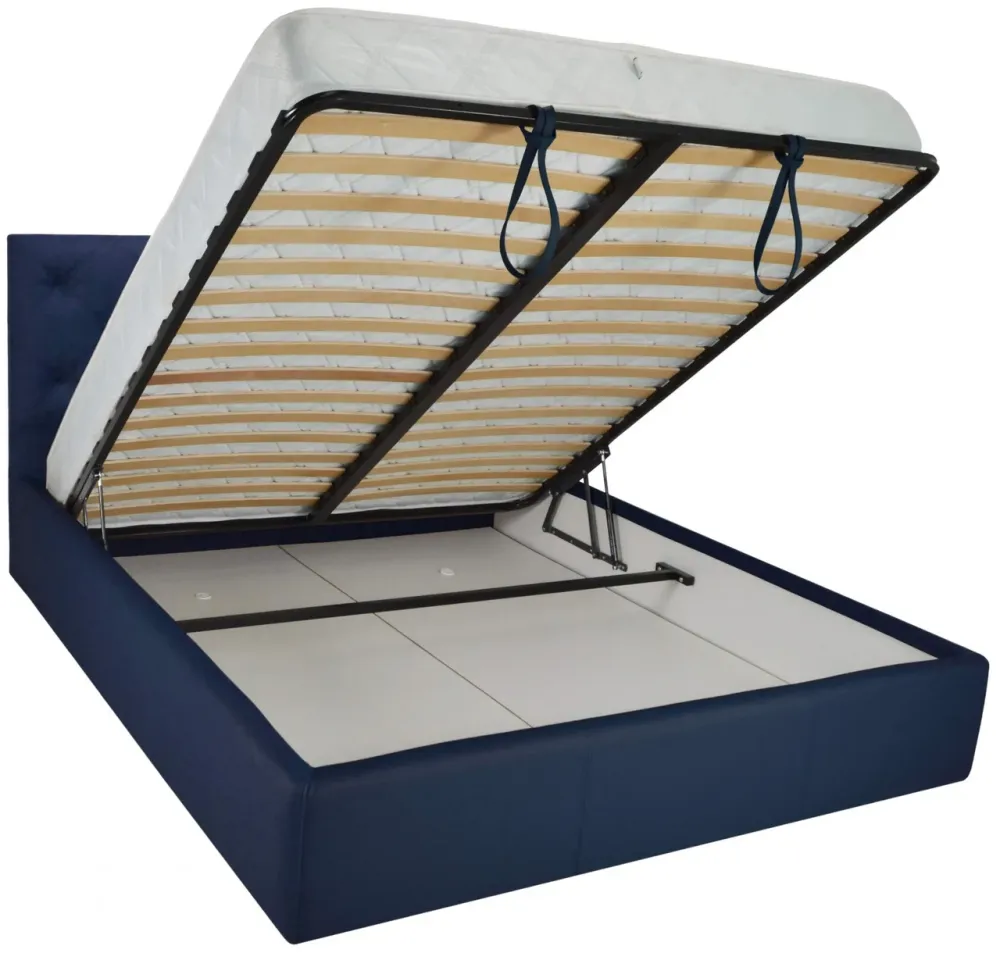Ліжко Bristol VIP 120 х 200 см Fly 2227 З додатковою металевою цільнозварною рамою Синій Київ - фото 4