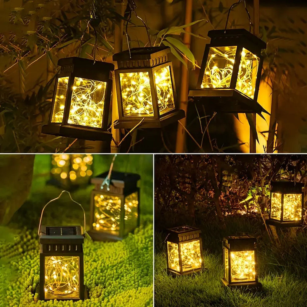 Вуличний світильник на сонячній батареї 12,5х9см, Теплий білий / Садовий ліхтар підвісний / Ліхтар для саду Київ - фото 7