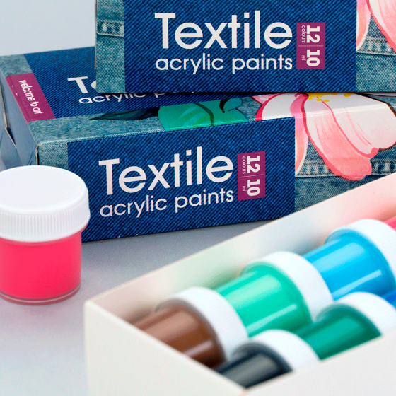 Набір акрилових фарб для розпису тканин Flowers 12×10мл Arteo Київ