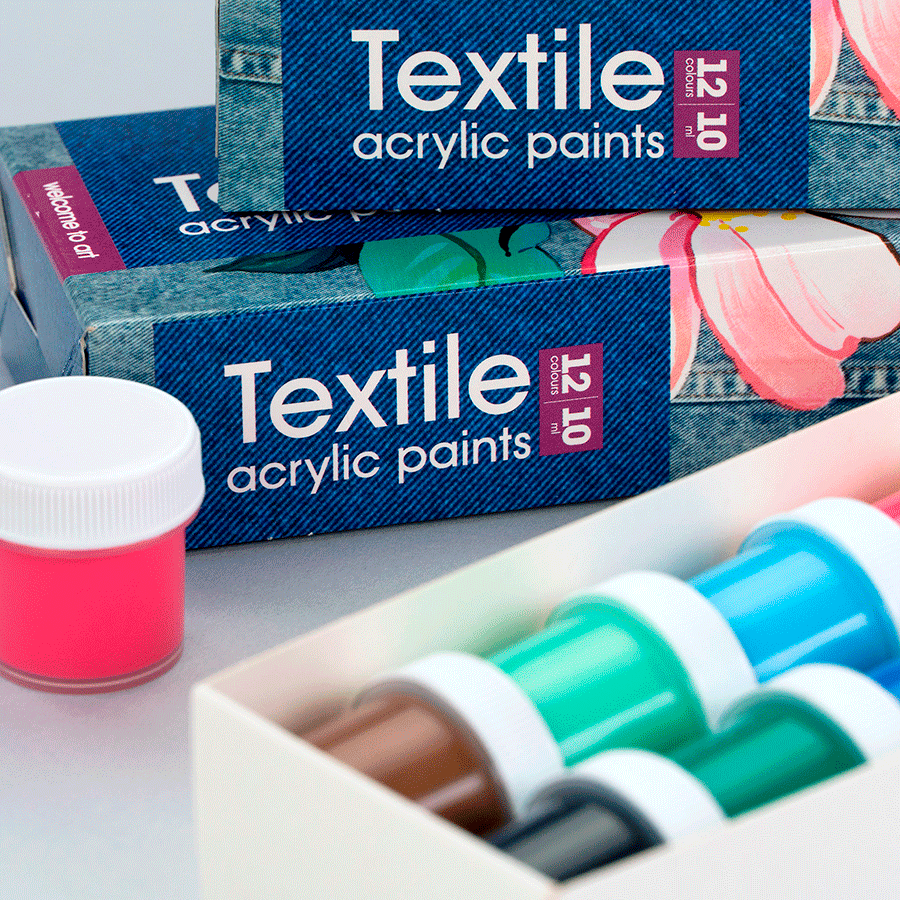 Набор акриловых красок для росписи тканей Flowers 12×10мл Arteo Киев - изображение 4