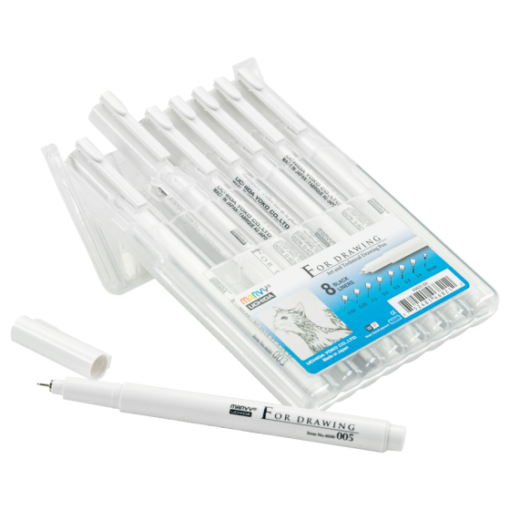 Набор Drawing Pen, черный 8 шт Marvy Киев