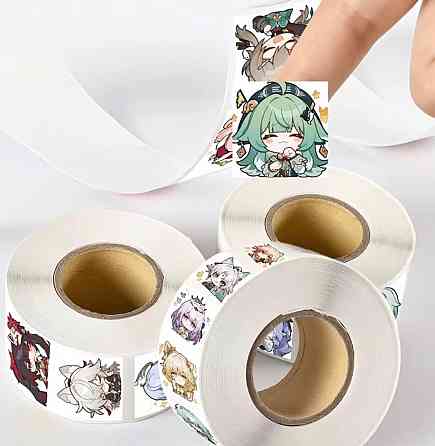 Наклейки Honkai: Star Rail у рулоні 500 шт, 14 дизайнів, чібі-персонажі, самоклейні Київ