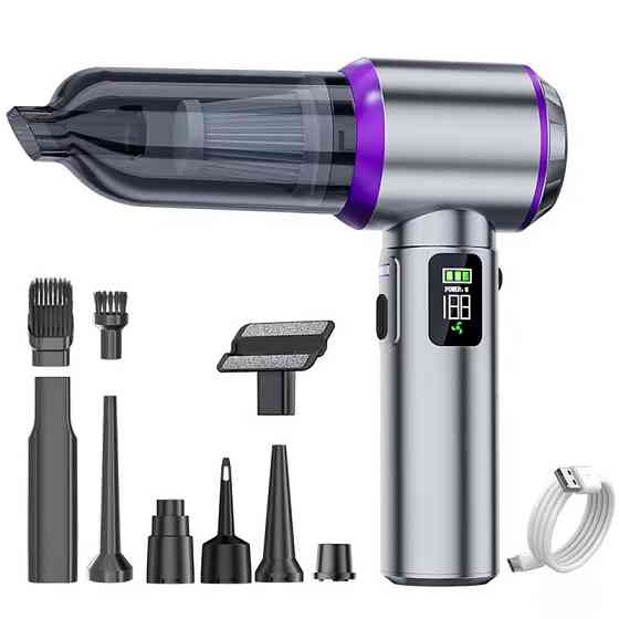 ABS Автомобільний мініпилосос акумуляторний 6000 мА·год бездротовий Сірий HP-11-6703BSV Коломия