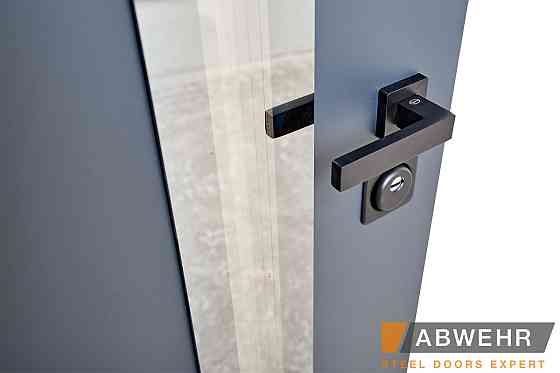 Двері вуличні, модель 506 Nordi Glass RAL 7021Т зі склопакетом Київ