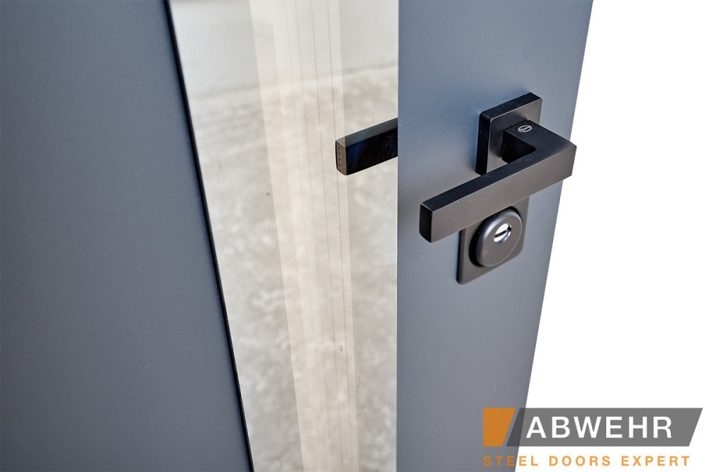 Двері вуличні, модель 506 Nordi Glass RAL 7021Т зі склопакетом Київ - фото 3