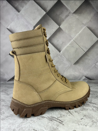 Військові чоловічі демісезонні берці бежеві , тактичні чоловічі шкіряні берці прошиті та проклеєні Львів