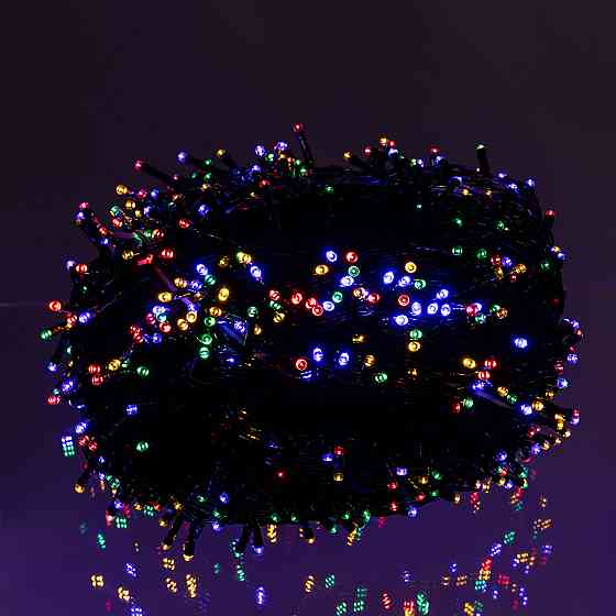 Garlando Новорічна гірлянда вулична 100 м 1000 LED з сонячною батареєю чорний провід Мультиколі Коломыя
