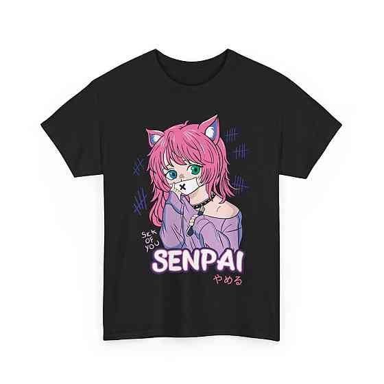 Футболка аниме Аниме Ваифу Материал Дарлинг оверсайз (S/M/L) Черний AnimeJ0221 Днепр