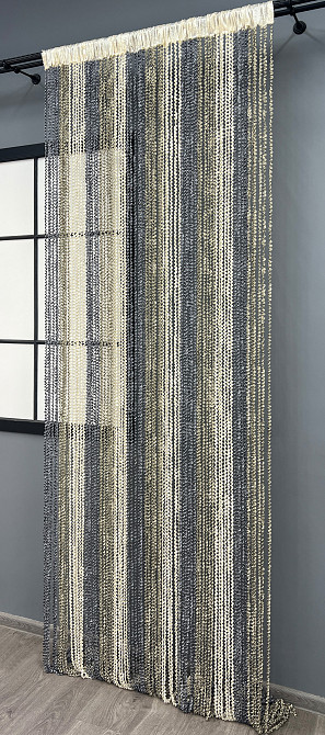 Штори-нитки спіраль з люрексом Сірий з молочно-бежевим 300х300см 1 шт (61-123) Київ - фото 4