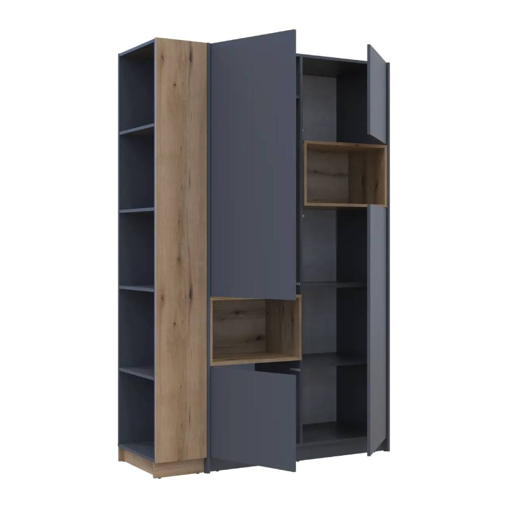 Шкаф для одежды с нишей и этажеркой Doros Дейл Графит/Дуб Эвок 2 ДСП 143.2х52х220 DRS-011734 (42005154) Львов - изображение 9