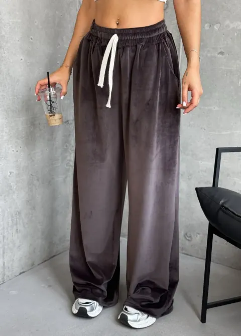 Велюрові жіночі брюки вільного крою з високою посадкою Одеса - фото 18