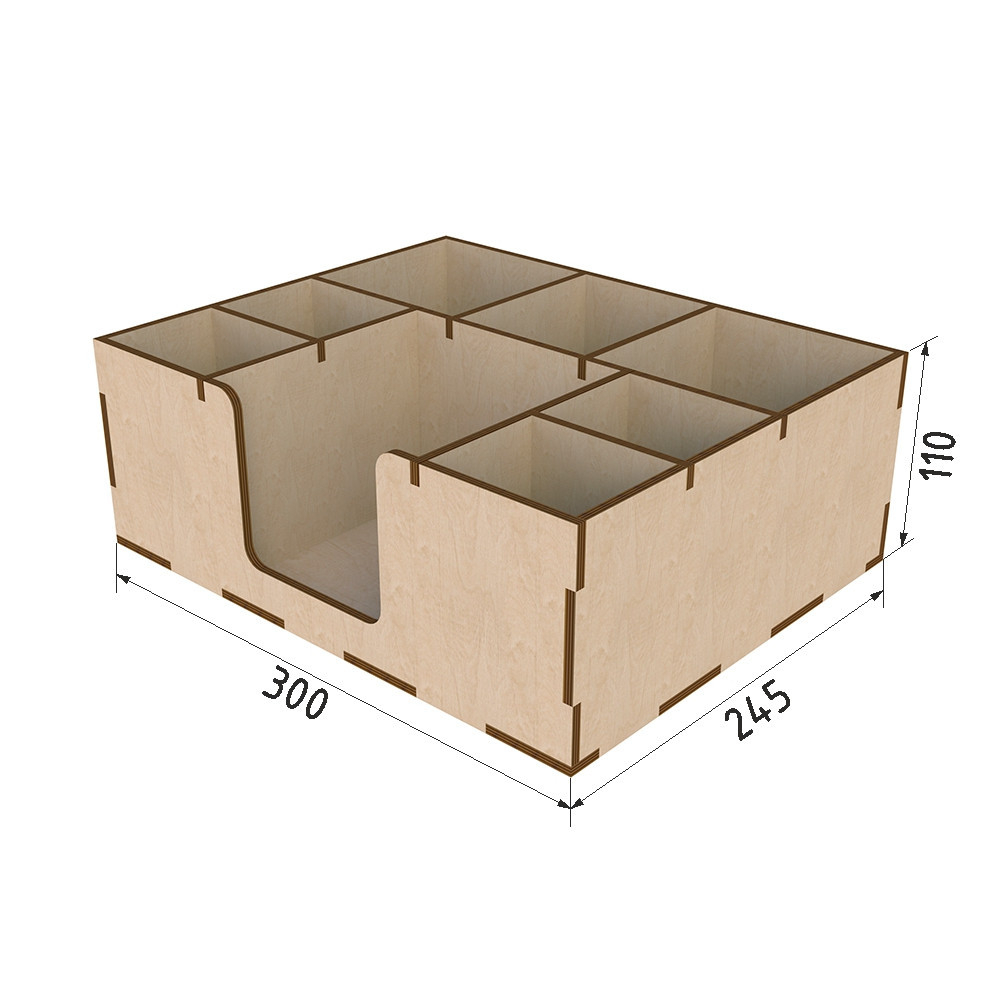 Органайзер EKOSTAR дерев'яний з отворами д/кришок Київ - фото 3