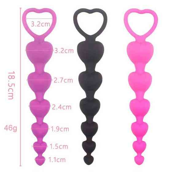 Силіконова анальна пробка "Гарбуз" - Рожевий - 18,5*1-3,5 см - Анальні іграшки Вінниця