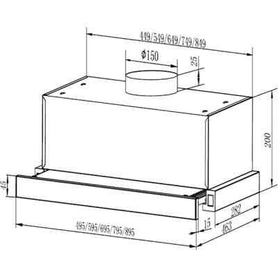 Вытяжка кухонная Faber TLSC X A60 2LS (305.0569.214) Винница