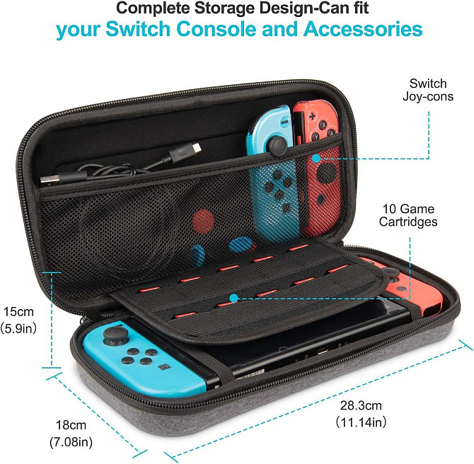 Аксессуары для Nintendo Switch 19-в-1 – чехол, зарядная станция, подставка, руль, грипсы, стекло, ка Киев - изображение 2