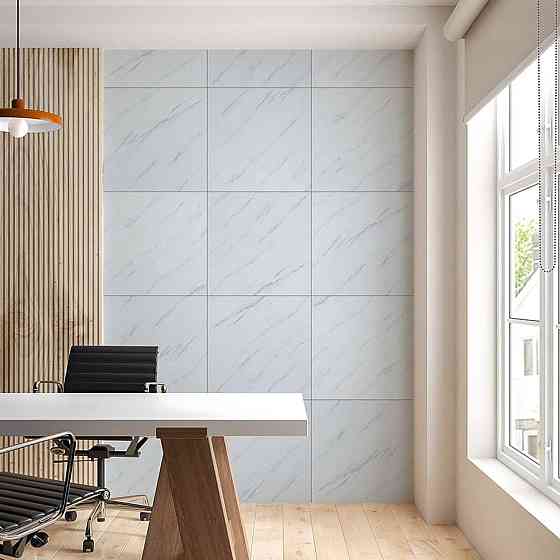 Декоративная ПВХ плита 600х600х3мм Белый греческий мрамор (S) SW-00001623 Киев