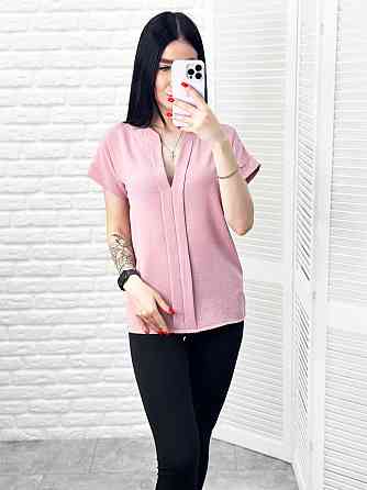 Однотонная летняя блуза 