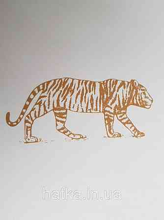 Шпалери флізелінові дитячі Caselio Our Planet тварини тигри золотисті на білому тлі Київ