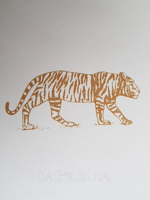 Шпалери флізелінові дитячі Caselio Our Planet тварини тигри золотисті на білому тлі Київ - фото 2