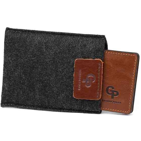 Мужской кожаный зажим для денег GRANDE PELLE 11474 Коричневый Киев