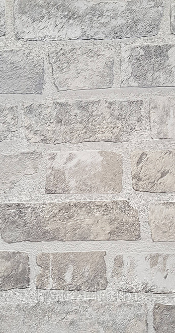 Обои виниловые на флизелине AdaWall Roka 1.06х10 под кирпич структурные серые бежевые серебристые 23104-2 Киев - изображение 1