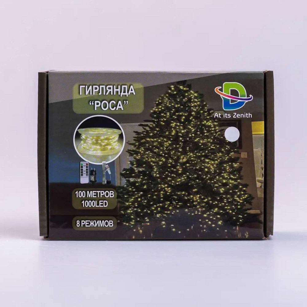 Гирлянда "Роса" на пульті, 100 м, 1000 LED, білий провод Київ - фото 6