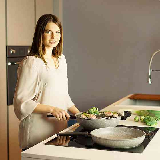 Сковорода двойная Flonal Dura Induction Rocky Twins 28 см с решеткой (RKIWP2830) Вінниця