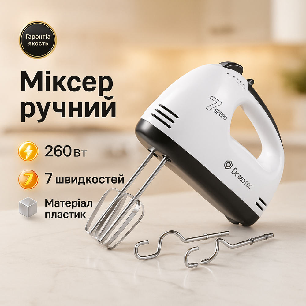Миксер ручной мощный кухонный RAF R6633B 260Вт, Бытовой миксер для взбивания крема DS-24 Львов - изображение 11