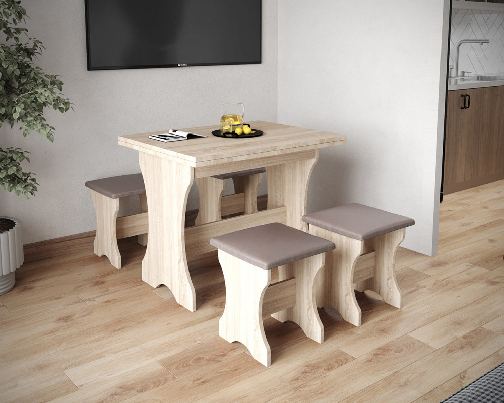 Две табуретки (комплект 2 шт) 35х35х44 см/МС - Дуб Сонома Львов - изображение 2