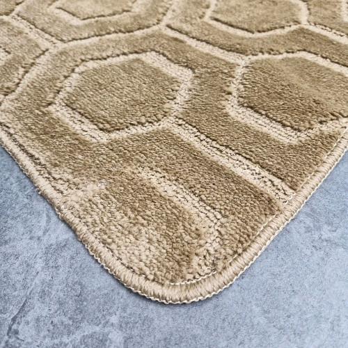 Килимок для ванних кімнат поліпропіленовий TM DarianA Standard u-cut 60*50 бежевий соти Житомир - фото 3