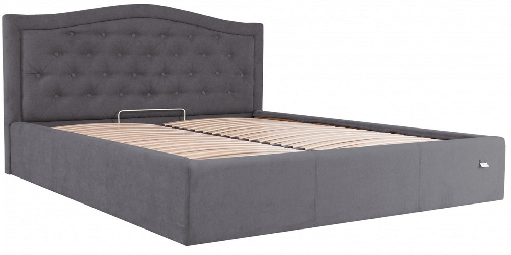 Ліжко Двоспальне Scarlett VIP 160 х 190 см Місті Dark Grey З додатковою металевою цільнозварною рамою Темно-сірий Дніпро - фото 17