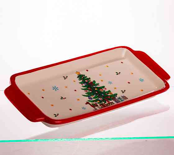 Блюдо сервірувальне новорічне для закусок 39×15×2 (см) з порцеляни CR-1-1 Київ